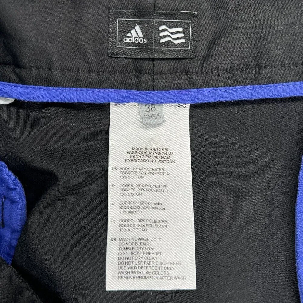 Adidas Golf Shorts Men's 38 Black‎ Pure Motion Stretch 3-Stripe Performance